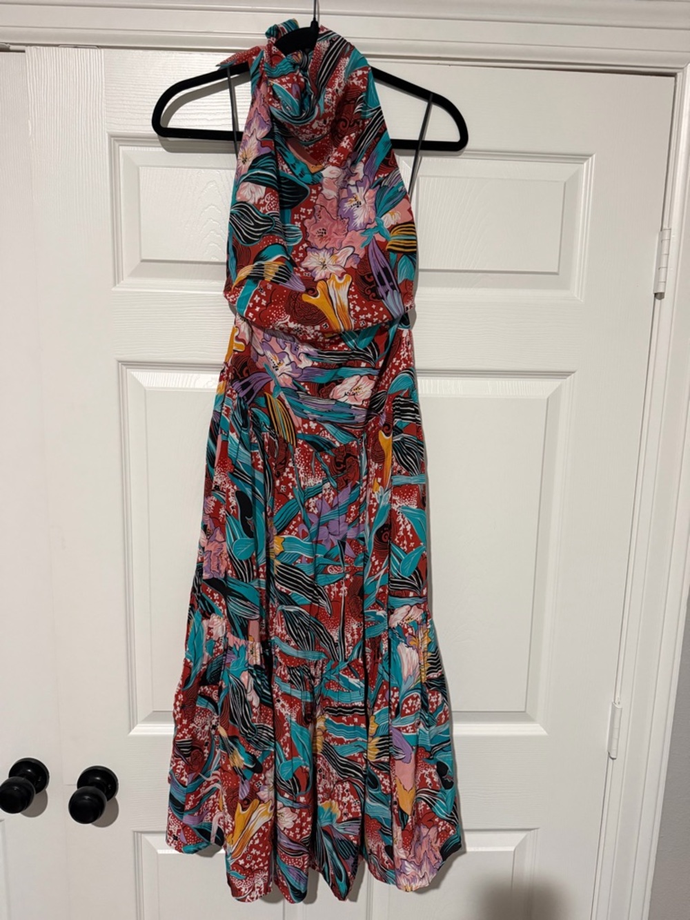 The White Lotus Matte Silk Halter Maxi Dress